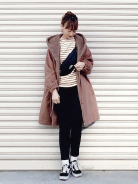 「MAJESTIC LEGON（マジェスティックレゴン）のアイテム（その他アウター）」を使った、SIZUさん（レディース・156cm）の冬コーディネート