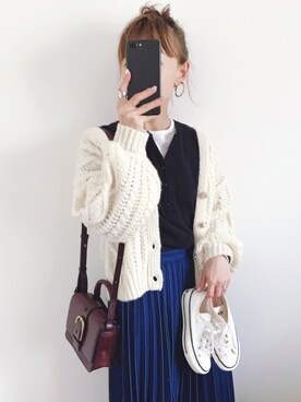 「FOSSIL（フォッシル）のアイテム（ショルダーバッグ）」を使った、SIZUさん（レディース・156cm）の冬コーディネート