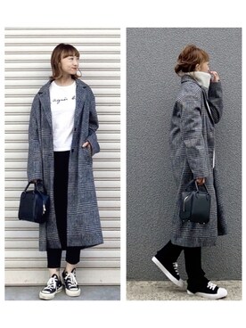 「Guess（ゲス）のアイテム」を使った、SIZUさん（レディース・156cm）の冬コーディネート