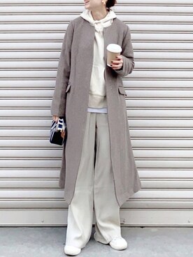 「KBF（ケイビーエフ）のアイテム（その他アウター）」を使った、SIZUさん（レディース・156cm）の冬コーディネート