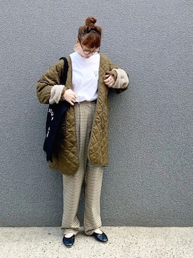 「KBF（ケイビーエフ）のアイテム（その他アウター）」を使った、SIZUさん（レディース・156cm）の冬コーディネート