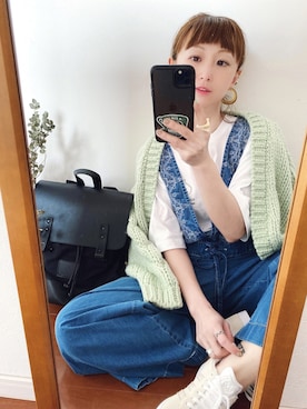 「URBAN RESEARCH Sonny Label（アーバンリサーチサニーレーベル）のアイテム（サロペット/オーバーオール）」を使った、SIZUさん（レディース・156cm）の春コーディネート