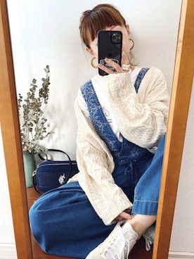 「URBAN RESEARCH Sonny Label（アーバンリサーチサニーレーベル）のアイテム（サロペット/オーバーオール）」を使った、SIZUさん（レディース・156cm）の春コーディネート