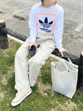 「Ungrid（アングリッド）のアイテム（ピアス（両耳用））」を使った、SIZUさん（レディース・156cm）の春コーディネート