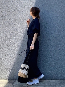 「AZUL ENCANTO（アズールエンカント）のアイテム（ワンピース）」を使った、SIZUさん（レディース・156cm）の春コーディネート