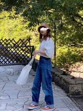 「BASECONTROL（ベースコントロール）のアイテム」を使った、SIZUさん（レディース・156cm）の夏コーディネート