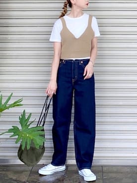 「OZOC（オゾック）のアイテム（トップス）」を使った、SIZUさん（レディース・156cm）の秋コーディネート