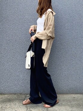 「URBAN RESEARCH Sonny Label（アーバンリサーチサニーレーベル）のアイテム（パンツ）」を使った、SIZUさん（レディース・156cm）の秋コーディネート