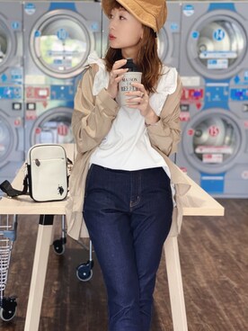 「URBAN RESEARCH Sonny Label（アーバンリサーチサニーレーベル）のアイテム（パンツ）」を使った、SIZUさん（レディース・156cm）の秋コーディネート
