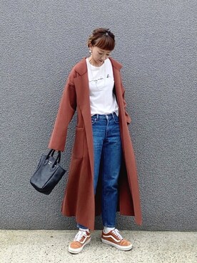 「moment+（モーメントプラス）のアイテム（ジャケット/アウター）」を使った、SIZUさん（レディース・156cm）の秋コーディネート