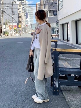 「MK MICHEL KLEIN（エムケーミッシェルクラン）のアイテム（その他アウター）」を使った、SIZUさん（レディース・156cm）の秋コーディネート