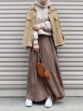 「the case（ザケース）のアイテム（ポーチ）」を使った、SIZUさん（レディース・156cm）の秋コーディネート