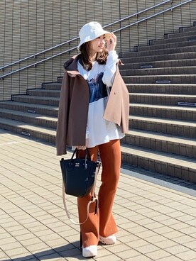 「MK MICHEL KLEIN（エムケーミッシェルクラン）のアイテム（その他アウター）」を使った、SIZUさん（レディース・156cm）の秋コーディネート
