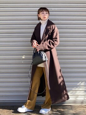 「MK MICHEL KLEIN（エムケーミッシェルクラン）のアイテム（その他アウター）」を使った、SIZUさん（レディース・156cm）の冬コーディネート