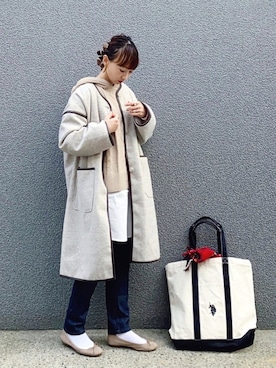「RETRO GIRL（レトロガール）のアイテム（その他アウター）」を使った、SIZUさん（レディース・156cm）の冬コーディネート