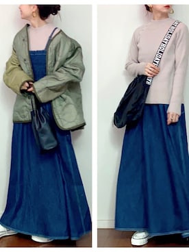 「URBAN RESEARCH Sonny Label（アーバンリサーチサニーレーベル）のアイテム（ワンピース/ドレス）」を使った、SIZUさん（レディース・156cm）の冬コーディネート