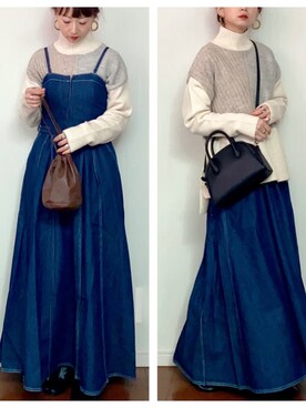 「URBAN RESEARCH Sonny Label（アーバンリサーチサニーレーベル）のアイテム（ワンピース/ドレス）」を使った、SIZUさん（レディース・156cm）の冬コーディネート