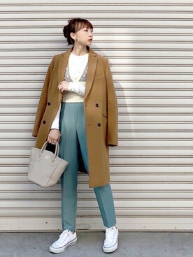 「reca（レカ）のアイテム（スラックス）」を使った、SIZUさん（レディース・156cm）の冬コーディネート