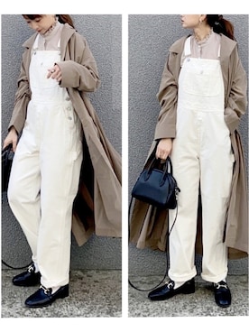 「SOMETHING（サムシング）のアイテム（オールインワン・サロペット）」を使った、SIZUさん（レディース・156cm）の春コーディネート