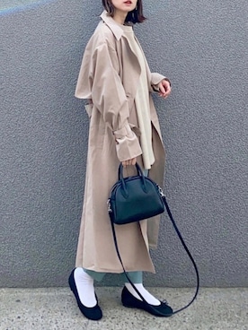 「reca（レカ）のアイテム（スラックス）」を使った、SIZUさん（レディース・156cm）の春コーディネート
