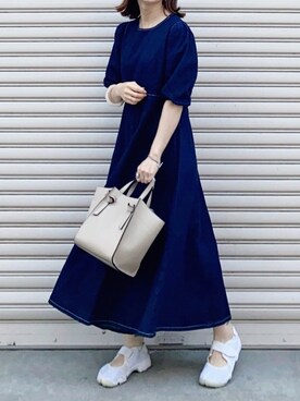 「&. NOSTALGIA（アンドドットノスタルジア）のアイテム（ワンピース）」を使った、SIZUさん（レディース・156cm）の春コーディネート
