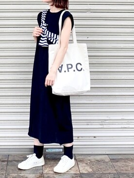 「welleg（ウェレッグ）のアイテム（ソックス/靴下）」を使った、SIZUさん（レディース・156cm）の春コーディネート