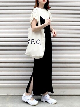 「UNIQLO（ユニクロ）のキャミソールワンピース（ワンピース）」を使った、SIZUさん（レディース・156cm）の夏コーディネート