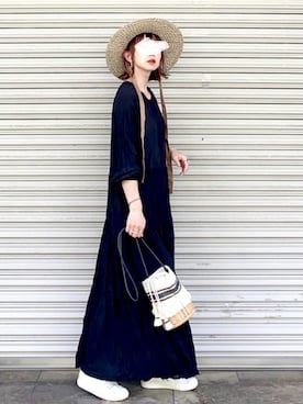 「CROSSPLUS ONLINE（クロスプラスオンライン）のアイテム」を使った、SIZUさん（レディース・156cm）の夏コーディネート