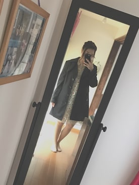 「アップヘア」｜「アイテム（ワンピース/ドレス）」を使った、yunさん（レディース・151cm）の春コーディネート