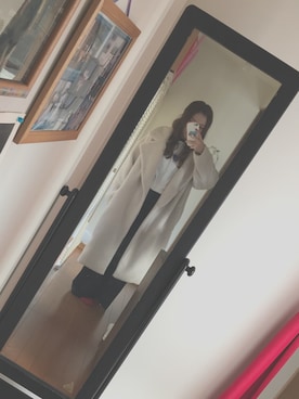 「ウエストイン」｜「アイテム（チェスターコート）」を使った、yunさん（レディース・151cm）の秋コーディネート