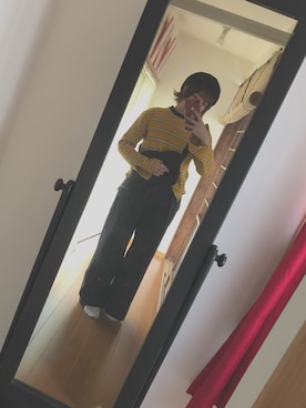 「ウエストイン」｜「アイテム（帽子）」を使った、yunさん（レディース・151cm）の秋コーディネート