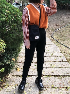 「BROWN」｜「アイテム（ブーツ）」を使った、YHANさん（レディース・158cm）の秋コーディネート