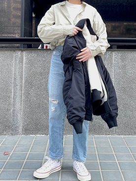 「Levi's（リーバイス）のアイテム（ブルゾン）」を使った、YHANさん（レディース・158cm）の冬コーディネート