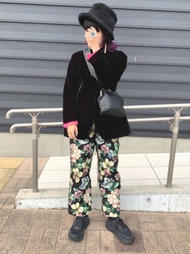 「チャイナシャツ」｜「アイテム（その他アウター）」を使った、R e i n aさん（レディース・154cm）の冬コーディネート