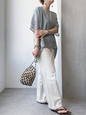 「ビーズバッグ」｜nano・universe lady's pressさん（レディース・162cm）の春コーディネート