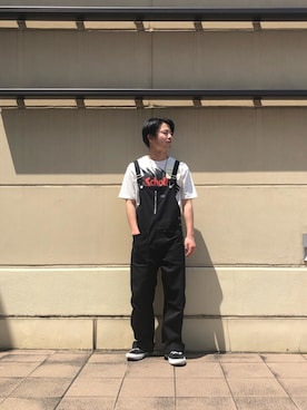 「schott（ショット）のアイテム（オールインワン・サロペット）」を使った、tomoyaさん（メンズ・166cm）の夏コーディネート