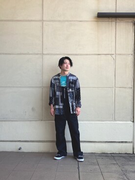 「schott（ショット）のアイテム（オールインワン・サロペット）」を使った、tomoyaさん（メンズ・166cm）の夏コーディネート
