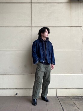 「schott（ショット）のSchott/ショット/ARMY FATIGUE PANTS/アーミー ファティーグ パンツ（その他パンツ）」を使った、tomoyaさん（メンズ・166cm）の秋コーディネート
