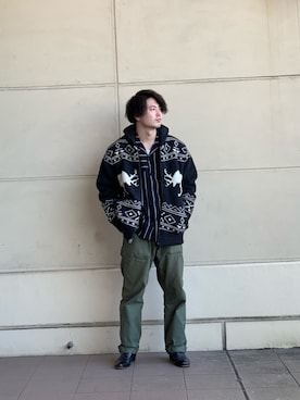 「schott（ショット）のSchott/ショット/ARMY FATIGUE PANTS/アーミー ファティーグ パンツ（その他パンツ）」を使った、tomoyaさん（メンズ・166cm）の秋コーディネート