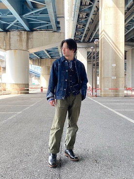 「schott（ショット）のSchott/ショット/ARMY FATIGUE PANTS/アーミー ファティーグ パンツ（その他パンツ）」を使った、tomoyaさん（メンズ・166cm）の春コーディネート