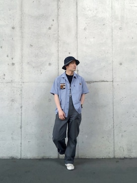 「schott（ショット）のアイテム（オールインワン・サロペット）」を使った、tomoyaさん（メンズ・166cm）の春コーディネート