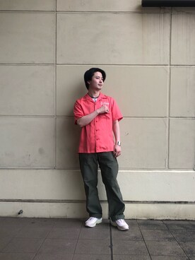 「schott（ショット）のSchott/ショット/ARMY FATIGUE PANTS/アーミー ファティーグ パンツ（その他パンツ）」を使った、tomoyaさん（メンズ・166cm）の春コーディネート