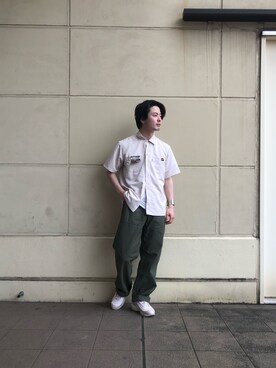 「schott（ショット）のSchott/ショット/ARMY FATIGUE PANTS/アーミー ファティーグ パンツ（その他パンツ）」を使った、tomoyaさん（メンズ・166cm）の春コーディネート
