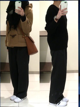 「chapter world（チャプターワールド）のアイテム（バッグ）」を使った、福太郎さん（レディース・164cm）の冬コーディネート