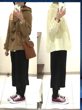 「chapter world（チャプターワールド）のアイテム（バッグ）」を使った、福太郎さん（レディース・164cm）の冬コーディネート