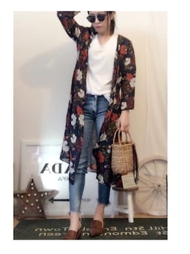 「フラワープリント」｜「アイテム（その他シューズ）」を使った、kaori.ksさん（レディース・157cm）の春コーディネート
