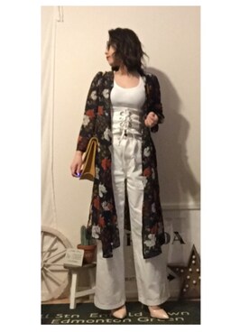 「k*（ケイ）のアイテム（カーディガン/ボレロ、ブルー系）」を使った、kaori.ksさん（レディース・157cm）の春コーディネート