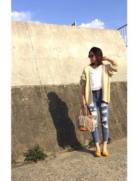 「TODAYFUL（トゥデイフル）のJENNY'sサングラス（サングラス、ブラック系）」を使った、kaori.ksさん（レディース・157cm）の春コーディネート