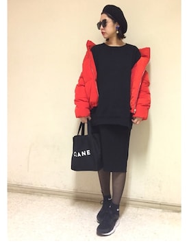 「air huarache」｜kaori.ksさん（レディース・157cm）の冬コーディネート