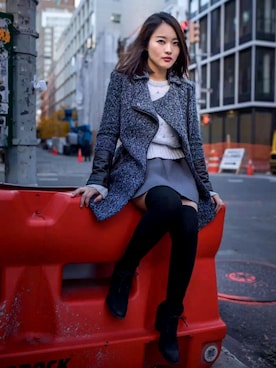 「ALDO（アルド）のアイテム（ブーツ）」を使った、能屈能伸的薯条小姐さん（レディース・163cm）の冬コーディネート
